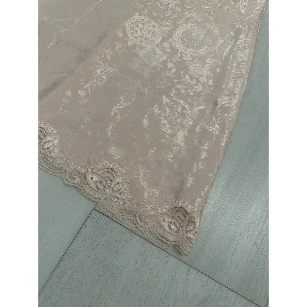 Vintage Victoria's Secret Satin Sleep Slip Sz S Pink - Gold Label - Lace Detail‎